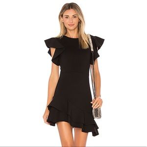 Black stretchy fit and flare dress